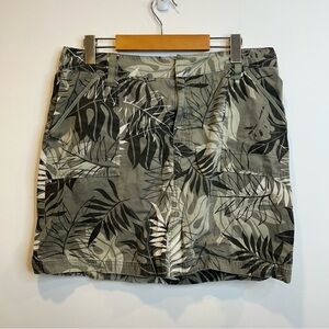 Crazy Shirts Women’s Mini Skirt Green Cotton Stretch Beach Casual Palm Leaves